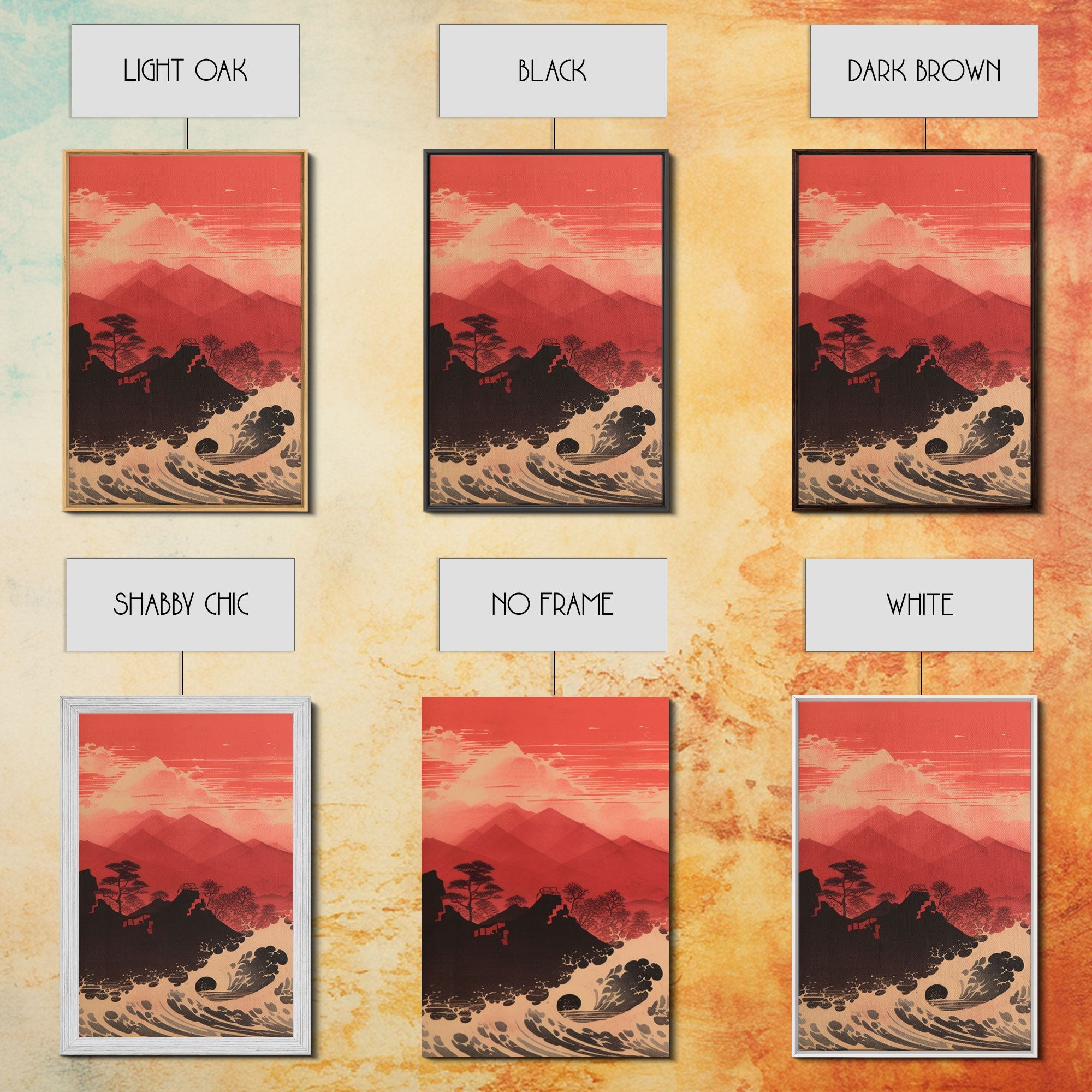 Ocean Wall Art, Ocean Waves, Mountains Print, Sunset Print, Canvas Print, Wall Art, 3 Piece Wall Art, Retro Wall Decor, Seascape Wall Art | | Wiccan Center