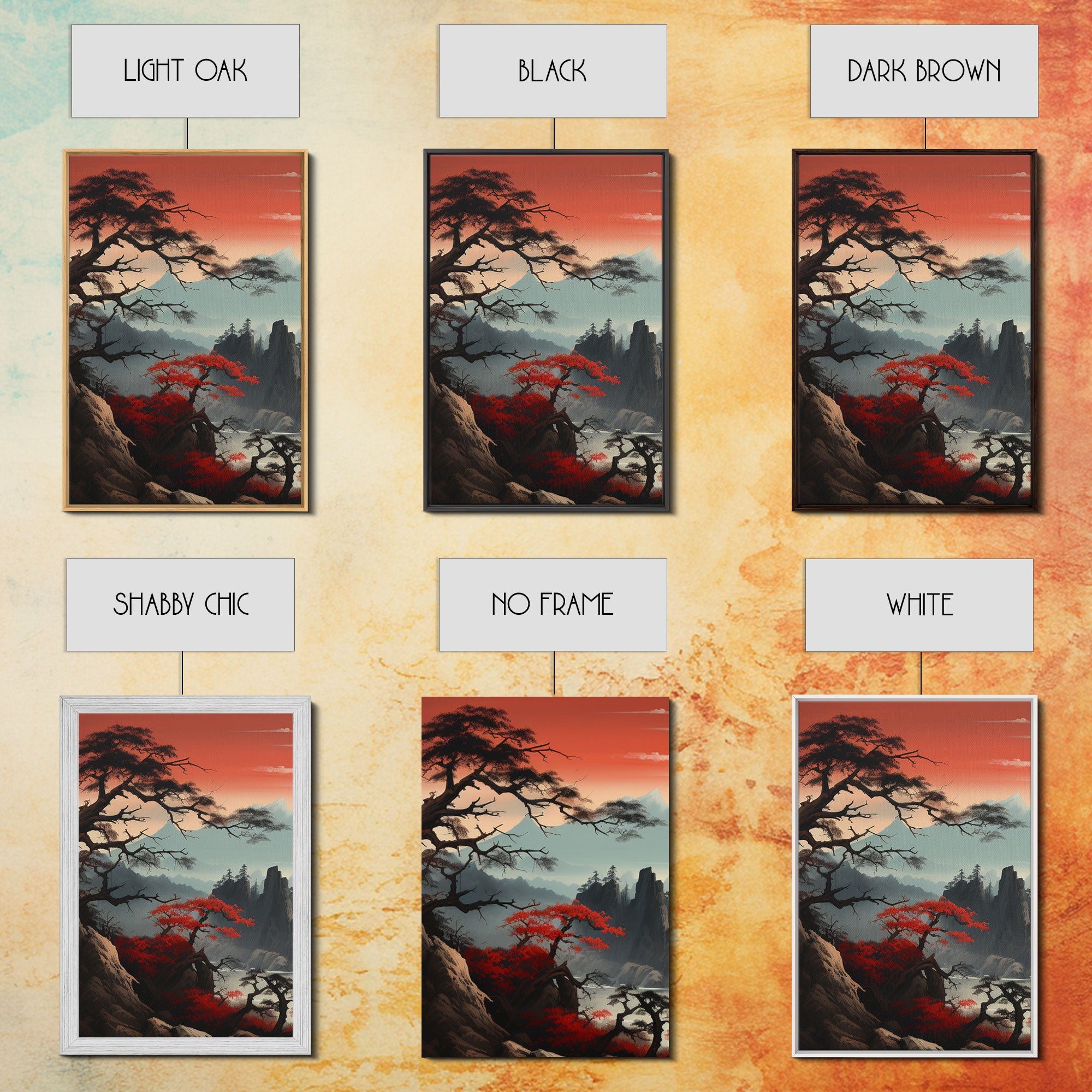 Japanese Wall Art, Mountains Print, Sunset Print, Canvas Print, Wall Art, 3 Piece Wall Art, Unique Wall Decor, Living Room Wall Art | | Wiccan Center