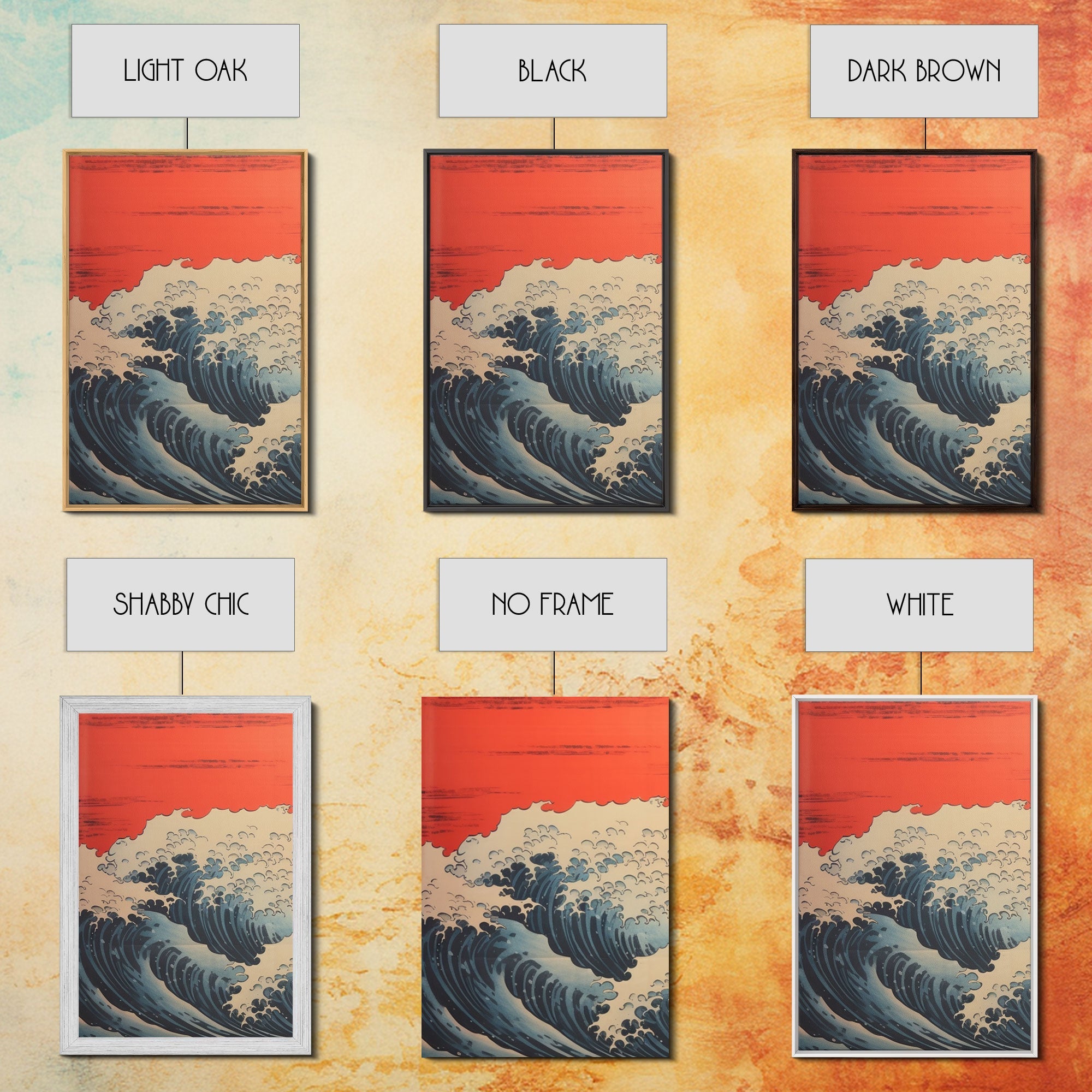 Japanese Wall Art, Ocean Waves, Asian Art, Sunset Art, Canvas Print, Wall Art, 3 Piece Wall Art, Above Bed Art, Southern Wall Art, RV Decor | | Wiccan Center