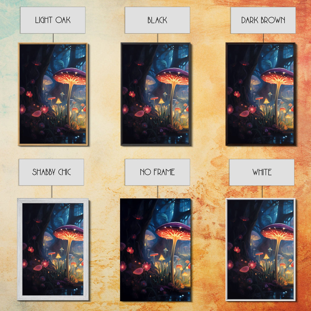 Magical dark forest art print on canvas, fantasy forest, oil style painting, large landscape wall art for home, ready to hang, 3 Piece Art | | Wiccan Center