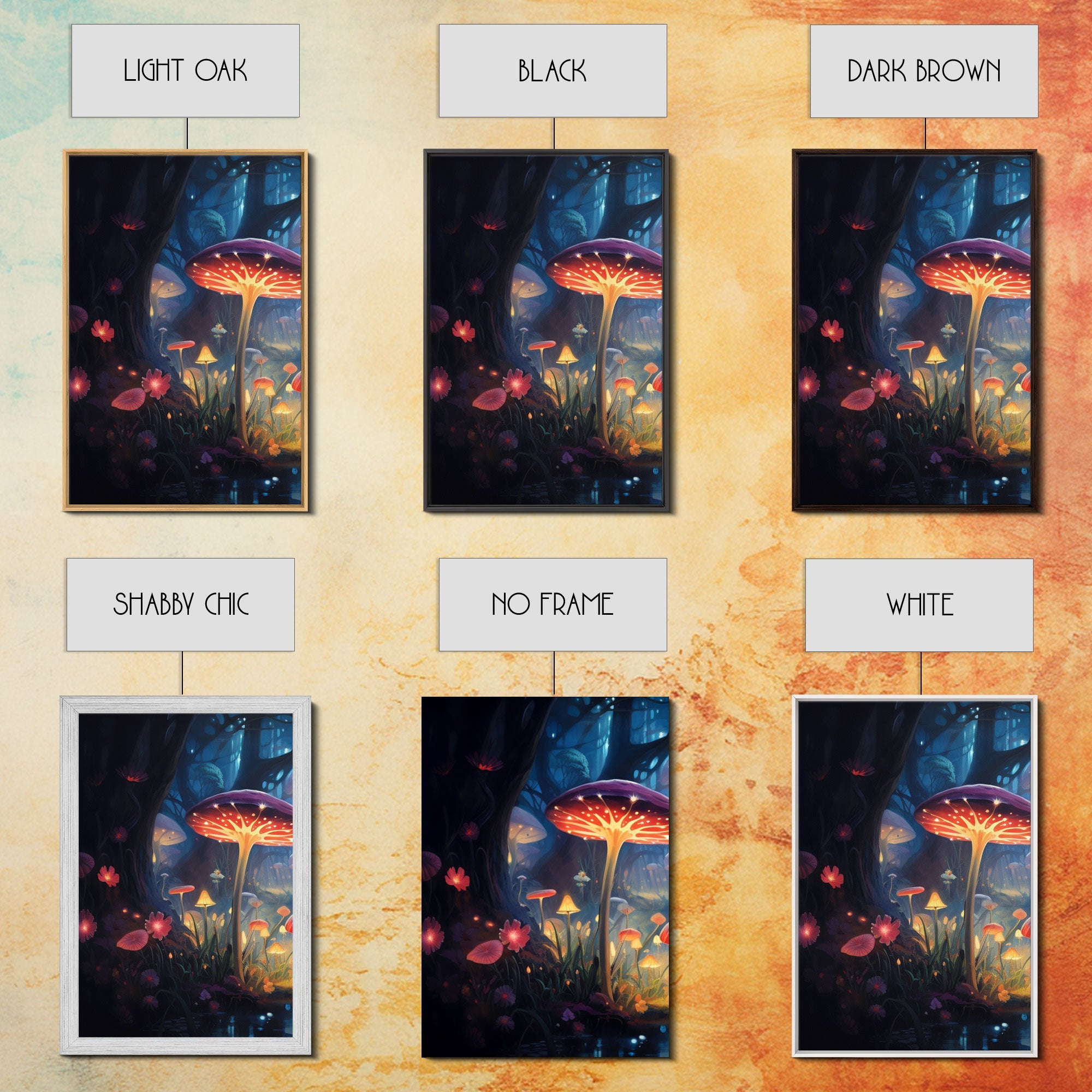 Magical dark forest art print on canvas, fantasy forest, oil style painting, large landscape wall art for home, ready to hang, 3 Piece Art | | Wiccan Center