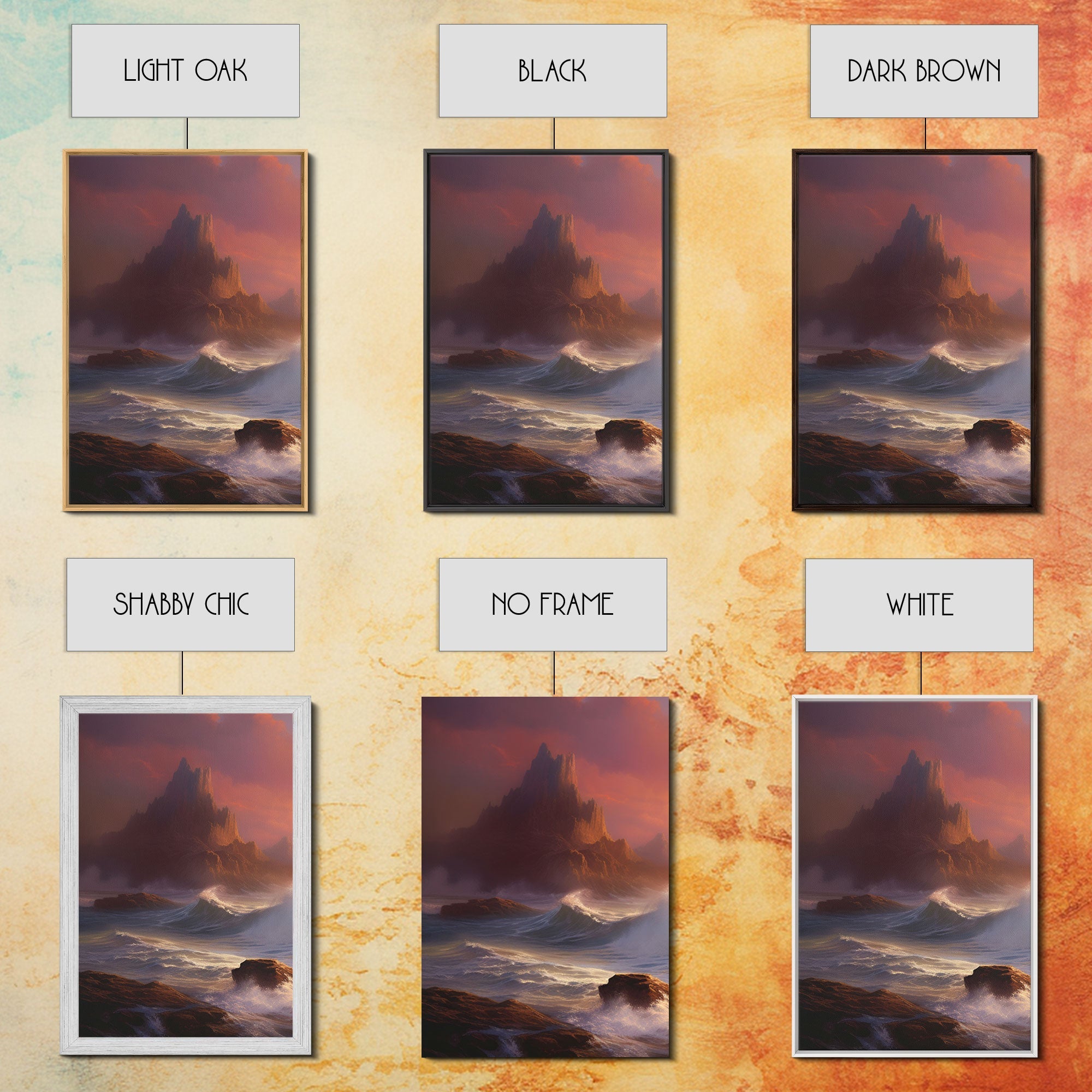 3 Piece Art Set, Seascape Painting Canvas Print, Beach House Decor, Sunset Painting, Original Painting, Boho Style Living Room Art | | Wiccan Center