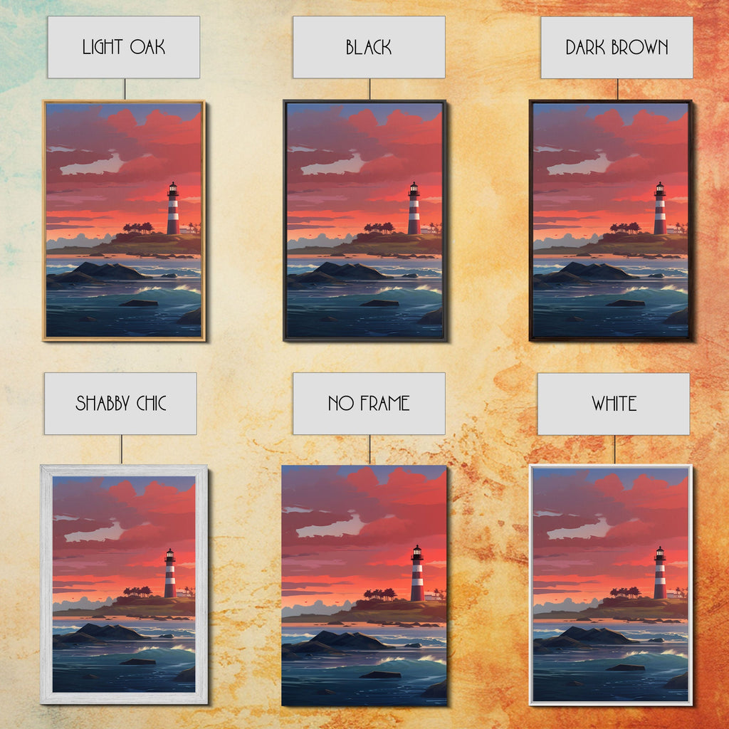 Sunset Wall Art, Light House Decor, Ocean Art Print, Canvas Print, Wall Art, 3 Piece Wall Art, Nautical Print, Seascape Art Print, Cozy Gift | | Wiccan Center