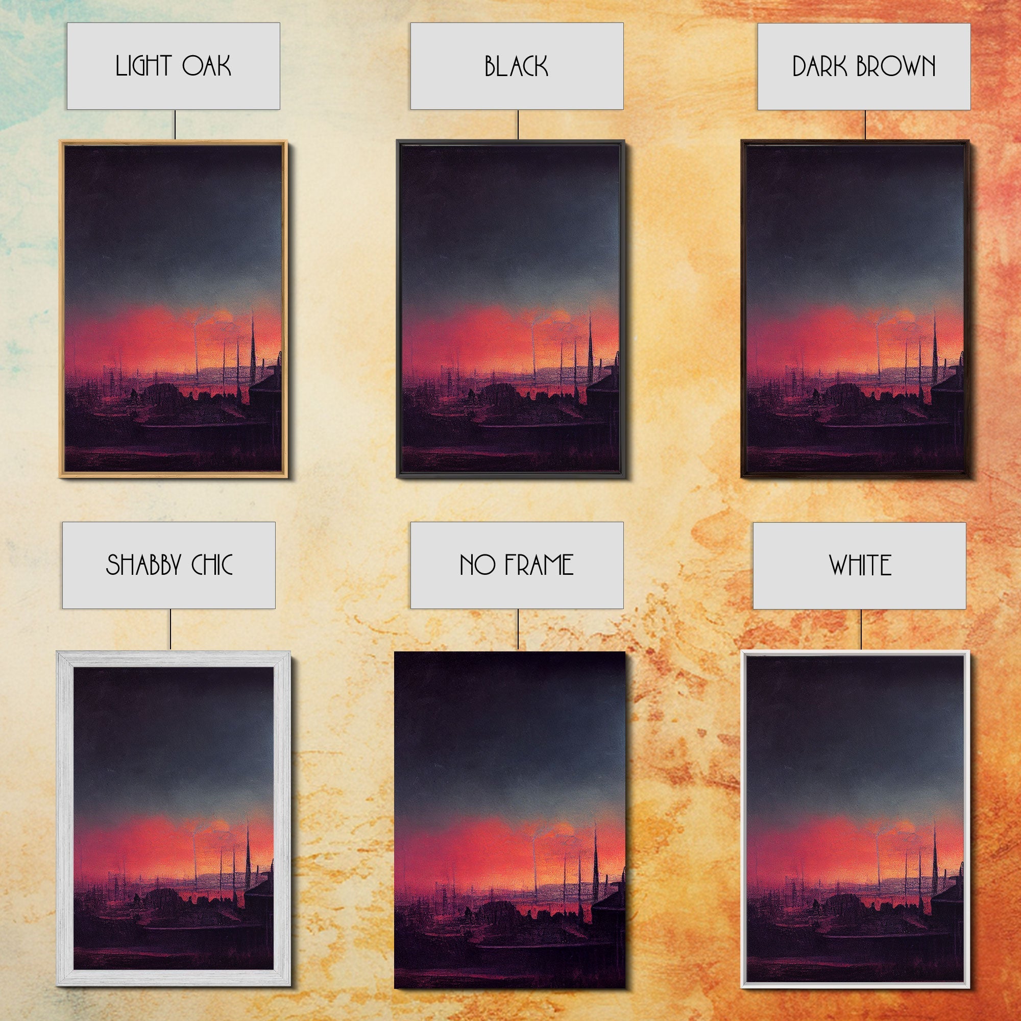 Haunted Sunset, Spooky Halloween Art, Gloomy Wall Decor, 3 Piece Canvas Decor, 3 Piece Wall Art, Ready To Hang Canvas Prints | | Wiccan Center