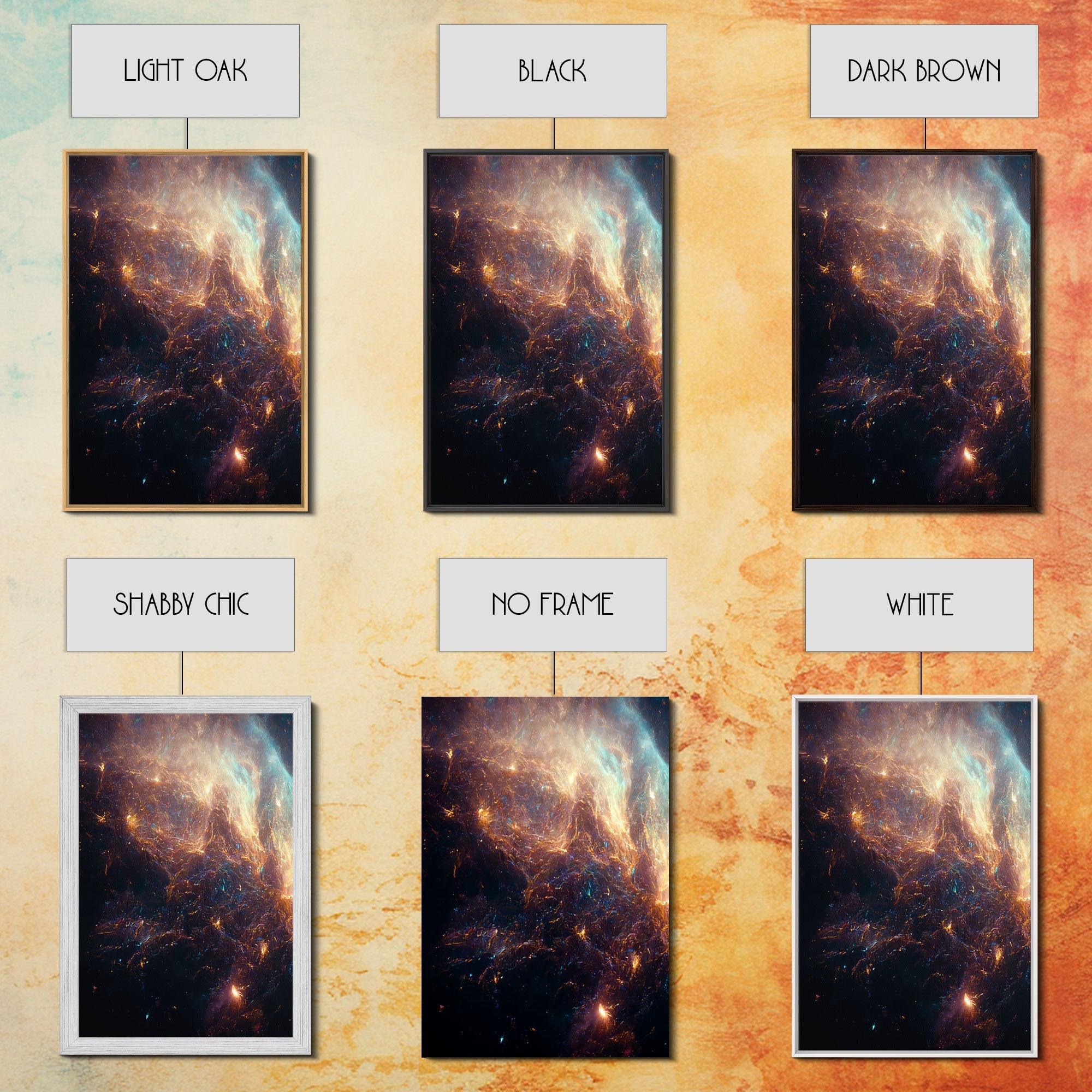 Galaxy of Stars, Scifi, String Theory, 3 Piece Wall Art, Ready To Hang Canvas Print, Cool Living Room Wall Art Decor | | Wiccan Center