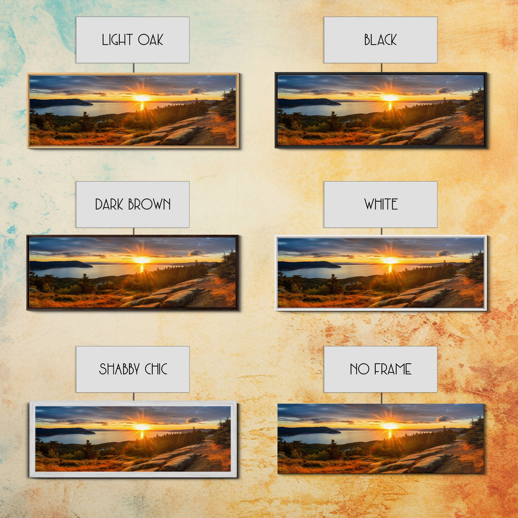 Photographic Panoramic of Acadia National Park, Sunset Photography, National Park Art, Framed Canvas Print, Landscape Photography | | Wiccan Center