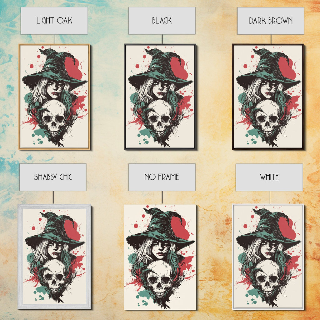Portrait of A Witch, Framed Canvas Print, Halloween Decor, Witchcraft, Goth Art, Dark Academia Wall Art, Halloween Poster Art | | Wiccan Center