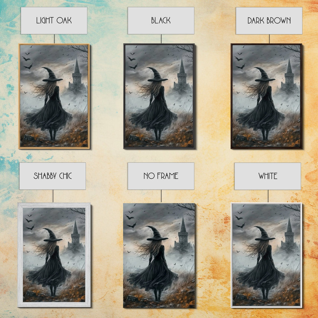 Goth Decor, Witchy Home Decor, Dark Academia Goth Oil Painting Print, Witch Painting, Haunted Spooky Season Wall Art, Witch Decor