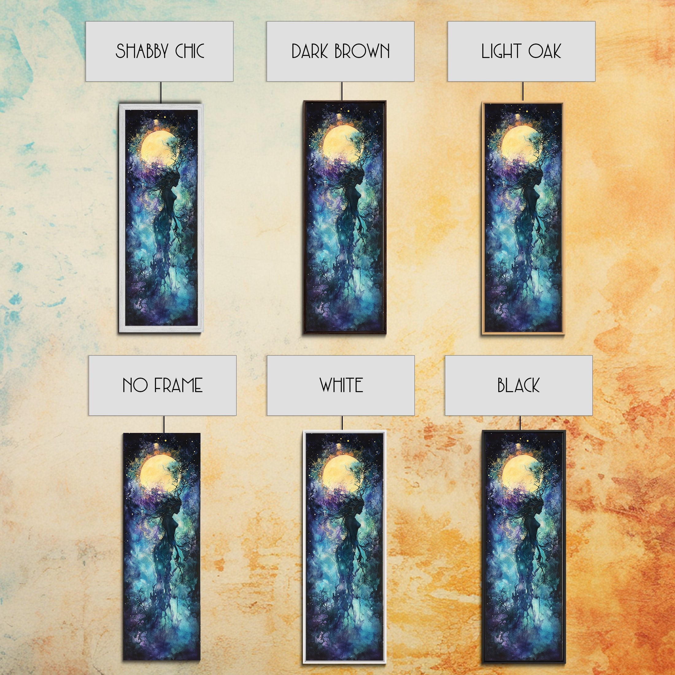 Solar Ritual Canvas Print Featuring Goddess Art Print, Phoenix Metal Inspired Abstract Sacred Geometry Art Perfect Bedroom Decor | | Wiccan Center