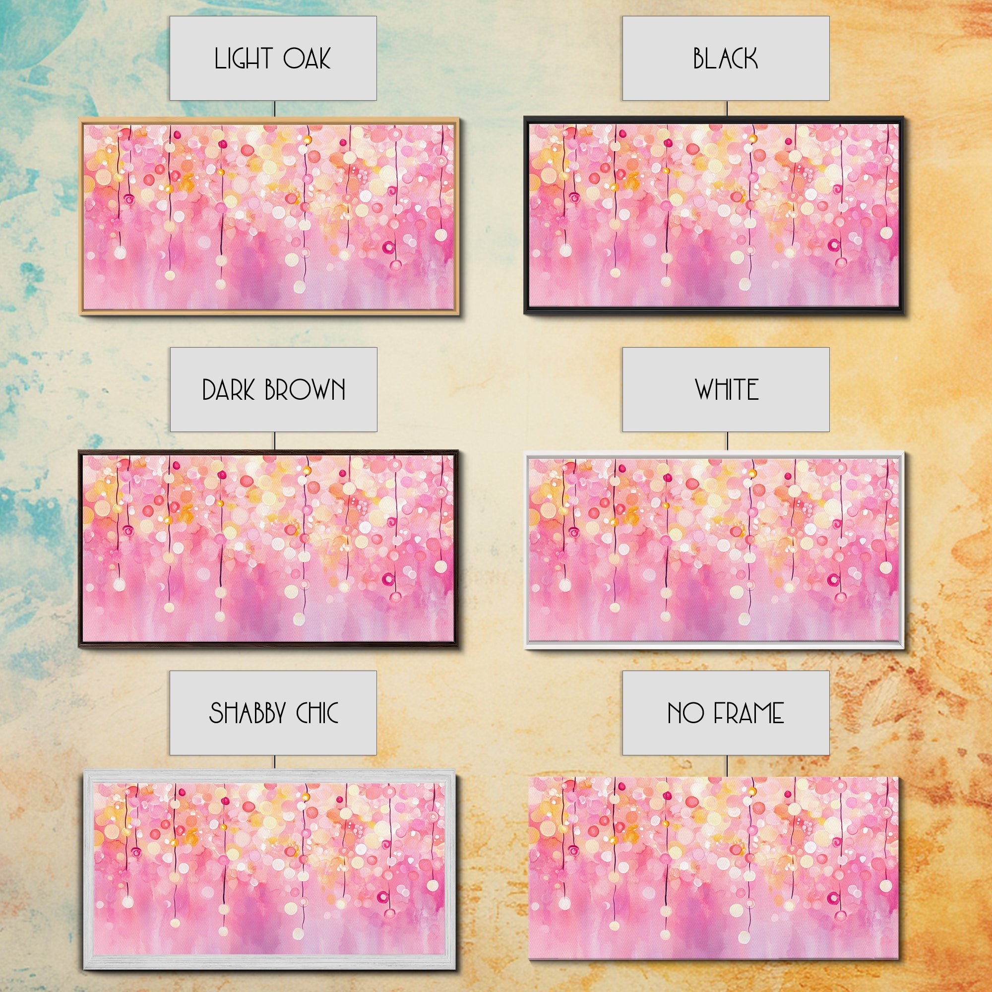 Magical Fairy Light Pink Abstract Canvas Print with Bokeh Lights, Ideal Whimsical Art for Living Room, Vertical Skinny Wall Art | | Wiccan Center