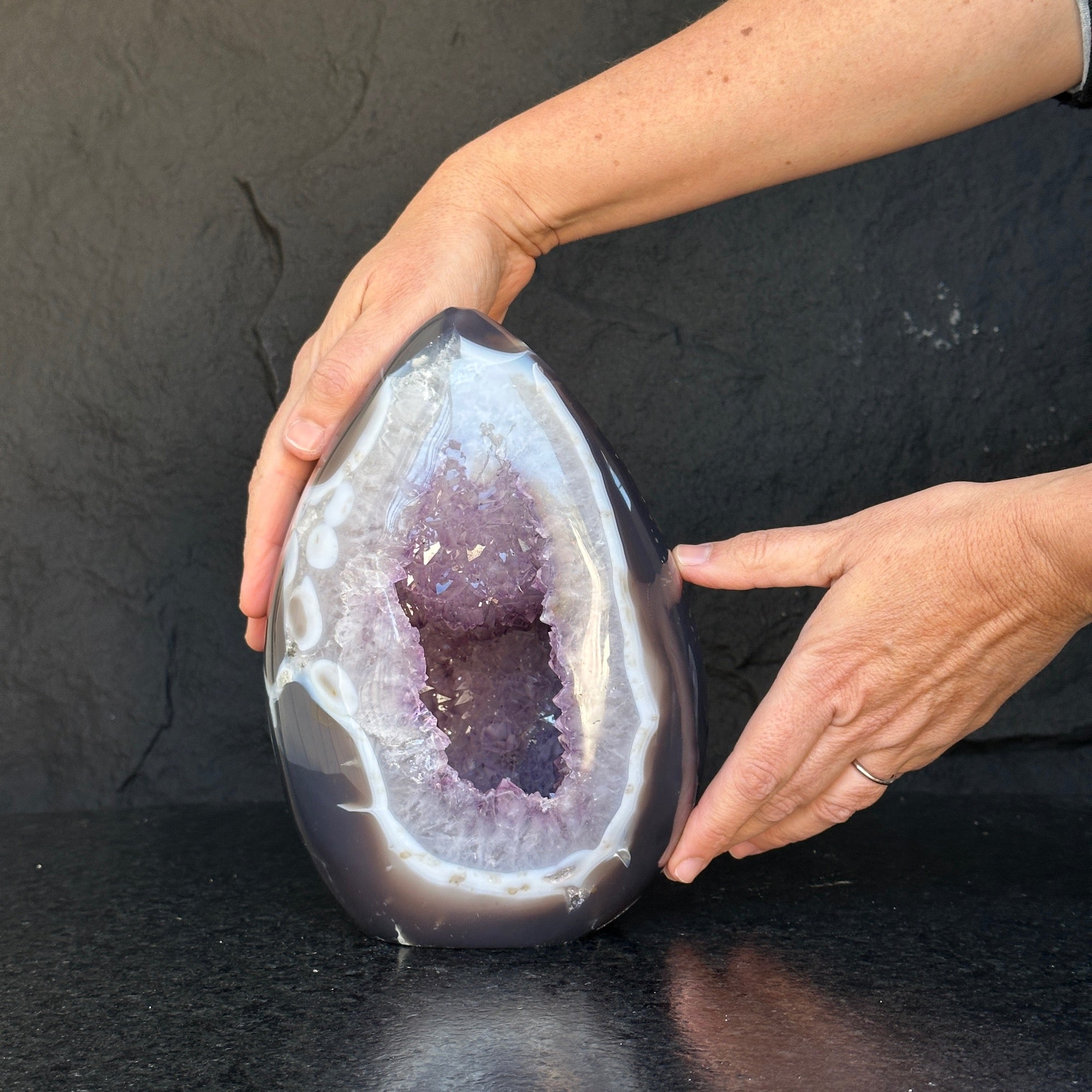 Huge Amethyst Geode Cave, 8 inches Amethyst Self Standing Cluster | Amethyst Geodes | Wiccan Center