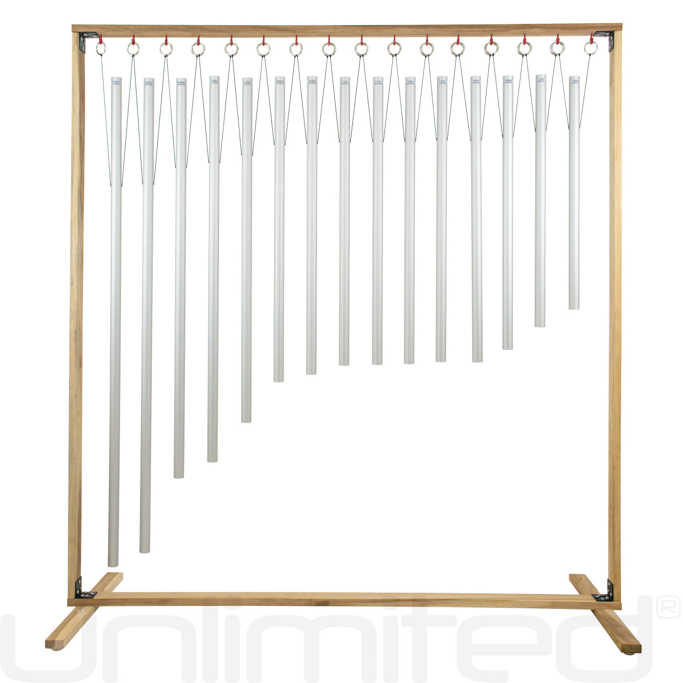 Set of 15 Human Organ Tuned Healing Chimes with Framed Wood Stand