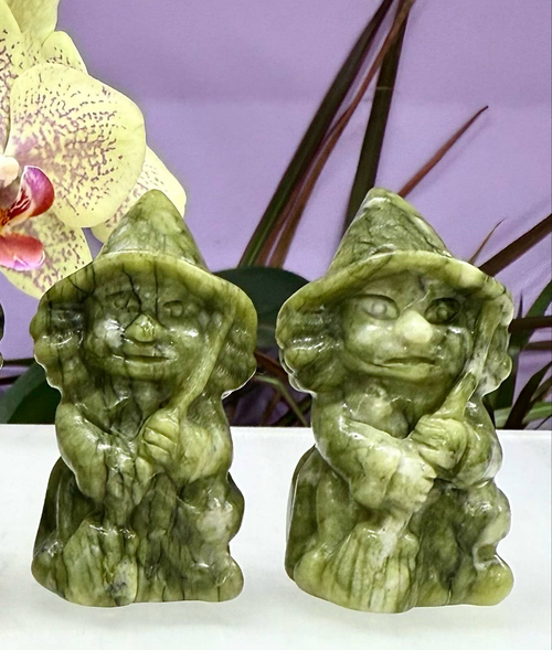 6cm Natural Nephrite Jade Witch Healing Energy | | Wiccan Center