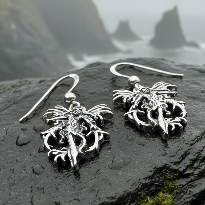 Pixie Fairy Earrings in Sterling Silver | Dangle Earrings | Wiccan Center