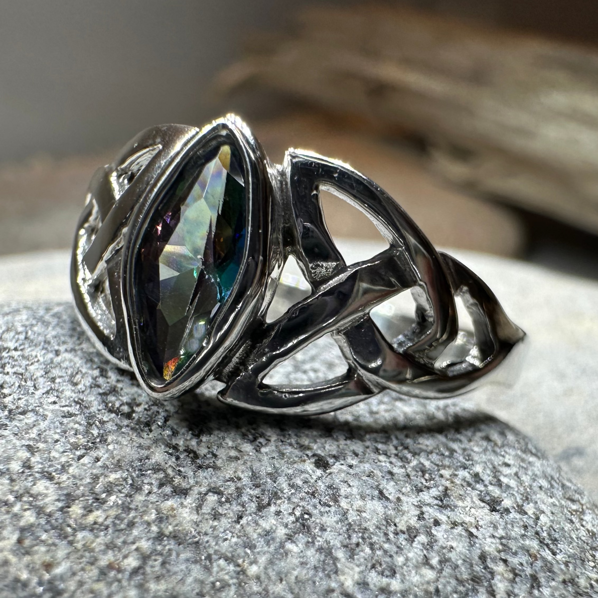 Mystic Topaz Trinity Knot Ring | Ring | Wiccan Center