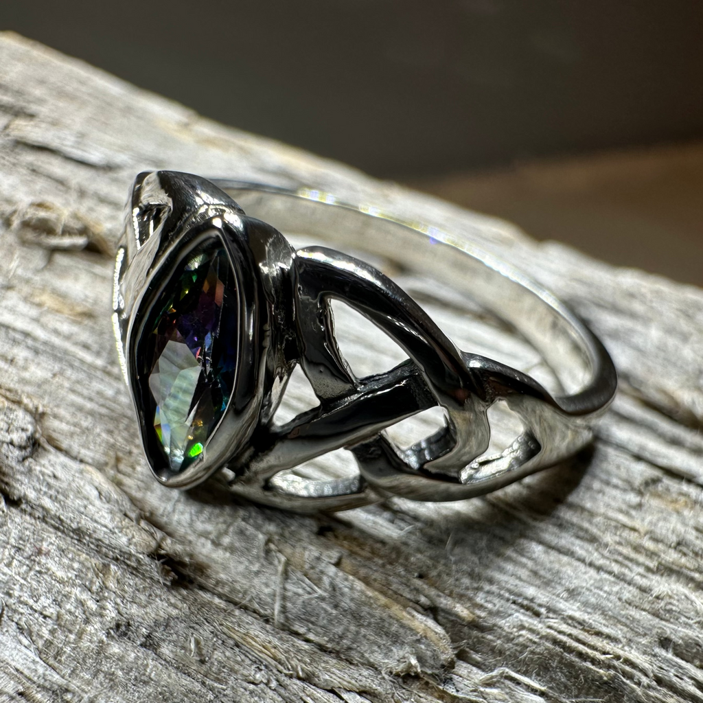 Mystic Topaz Trinity Knot Ring | Ring | Wiccan Center