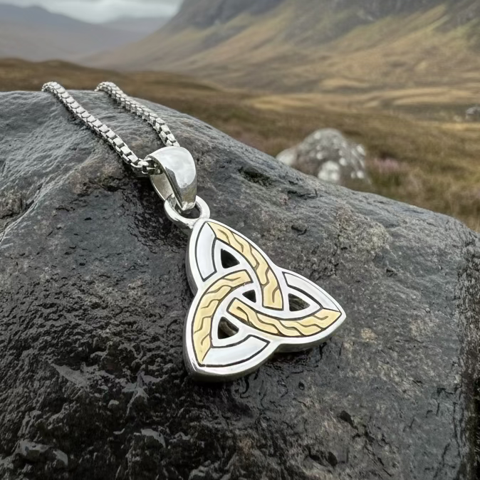 Errill Celtic Trinity Knot Necklace in Sterling Silver | Pendant | Wiccan Center