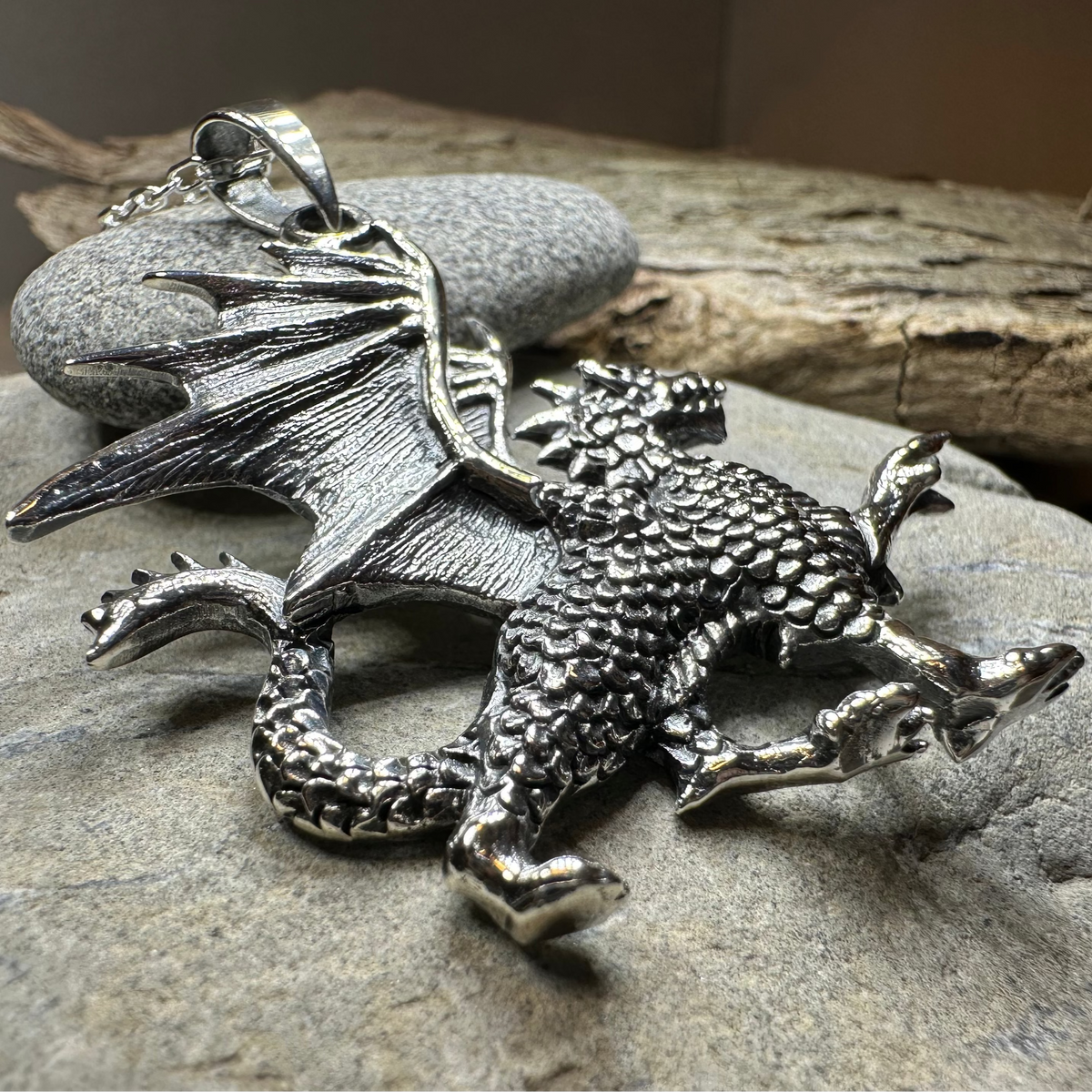 Wales Dragon Necklace in Sterling Silver
