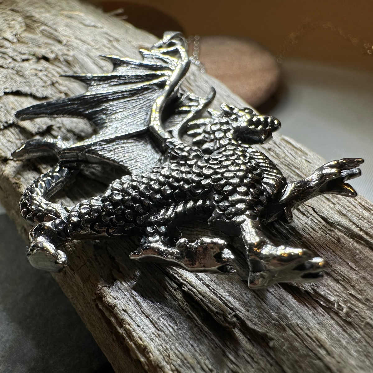 Wales Dragon Necklace in Sterling Silver