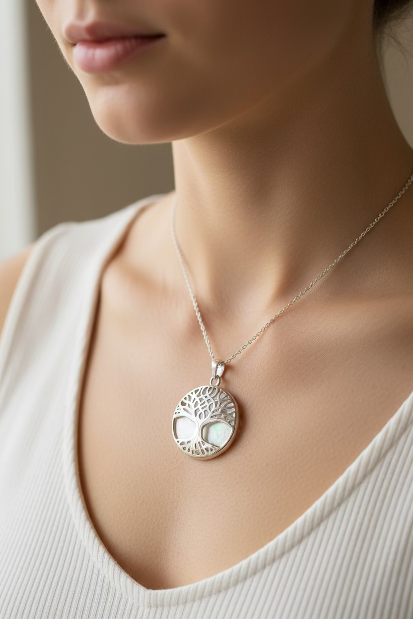 Nachtona Tree of Life Necklace in Sterling Silver | Pendant | Wiccan Center