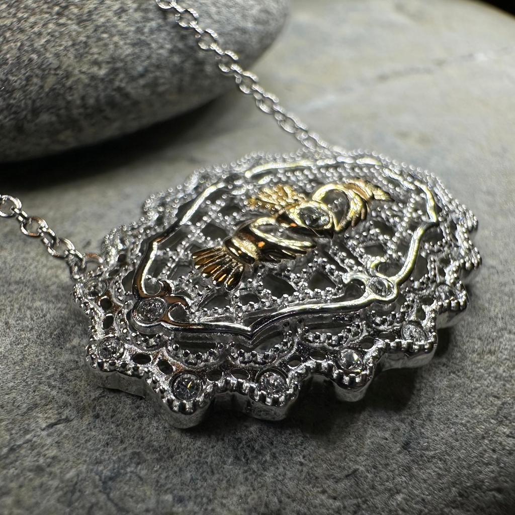 Irish Lace Claddagh Necklace - Handmade in Ireland | Necklet | Wiccan Center