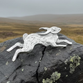 Meadowjumper Sterling Silver Rabbit Brooch - Handmade in Scotland | Brooch | Wiccan Center