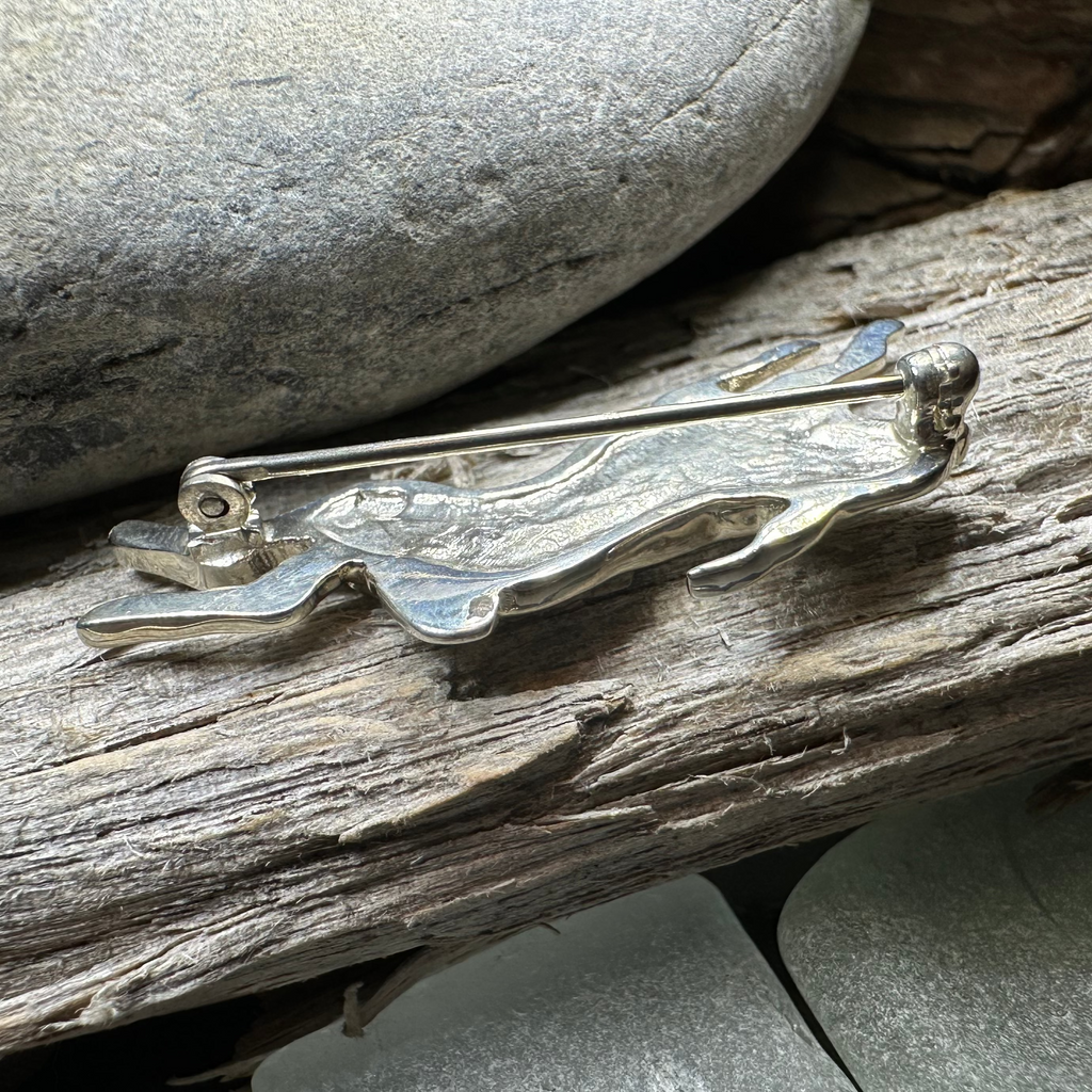 Meadowjumper Sterling Silver Rabbit Brooch - Handmade in Scotland | Brooch | Wiccan Center
