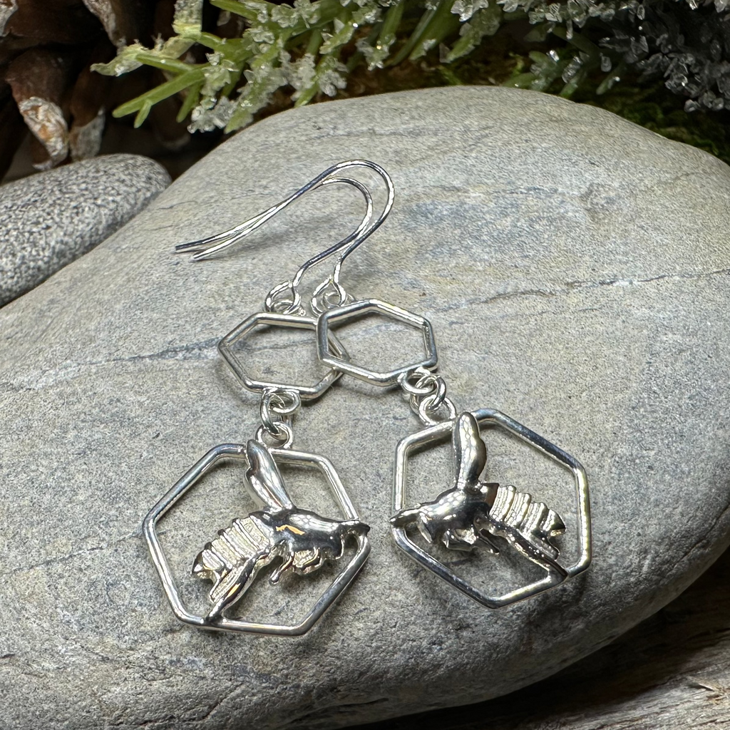 Honeycomb Bee Earrings