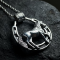 Rodeo Horse Necklace in Sterling Silver