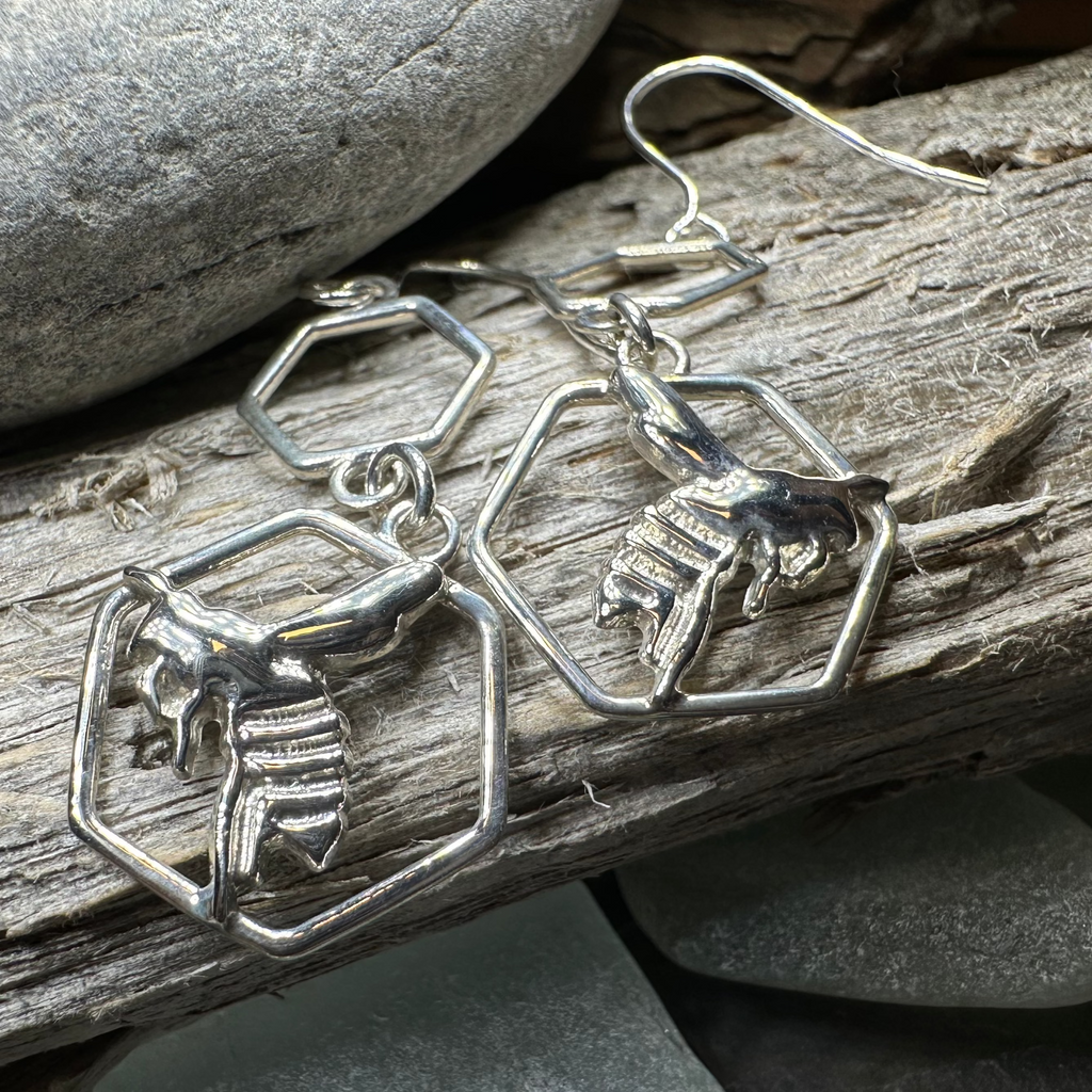 Honeycomb Bee Earrings