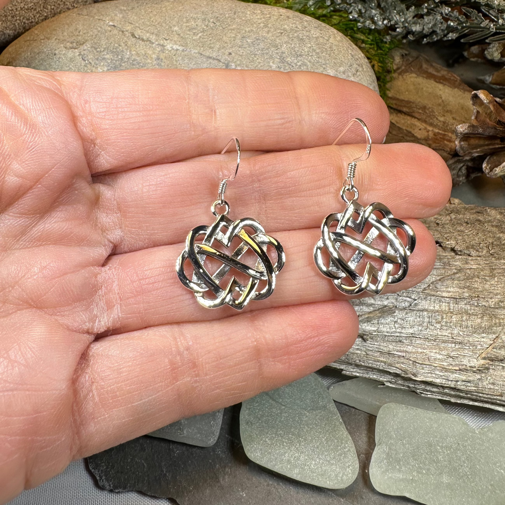 Infinite Love Heart Earrings | Dangle Earrings | Wiccan Center