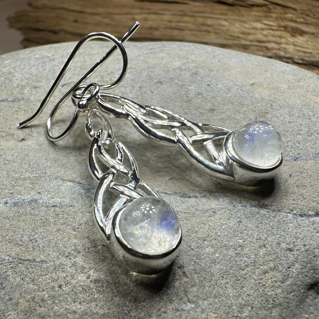 Marion Celtic Moonstone Earrings | Dangle Earrings | Wiccan Center
