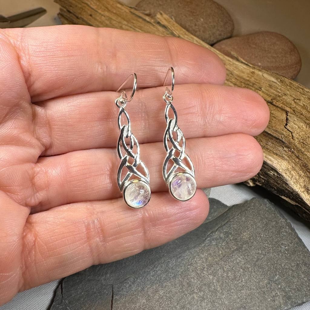 Marion Celtic Moonstone Earrings | Dangle Earrings | Wiccan Center