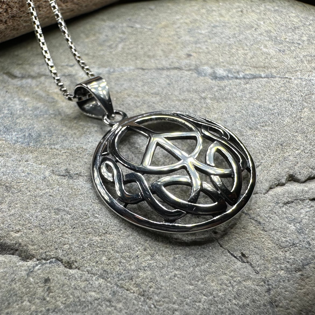 Cetlic Peace Sign Necklace in Sterling Silver | Pendant | Wiccan Center