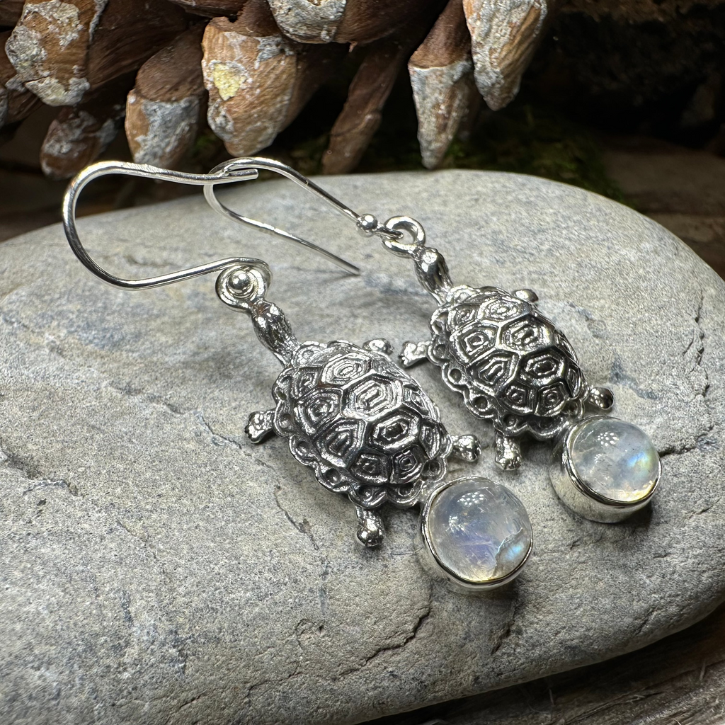 Turtle Moonstone Earrings