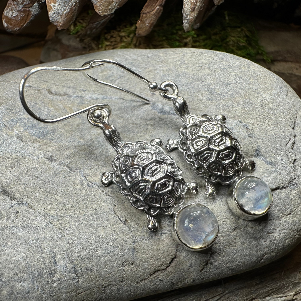 Turtle Moonstone Earrings