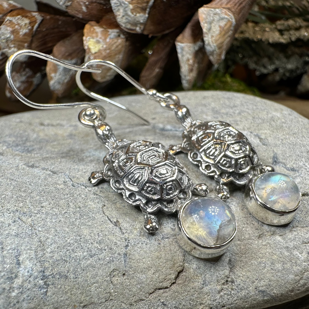 Turtle Moonstone Earrings