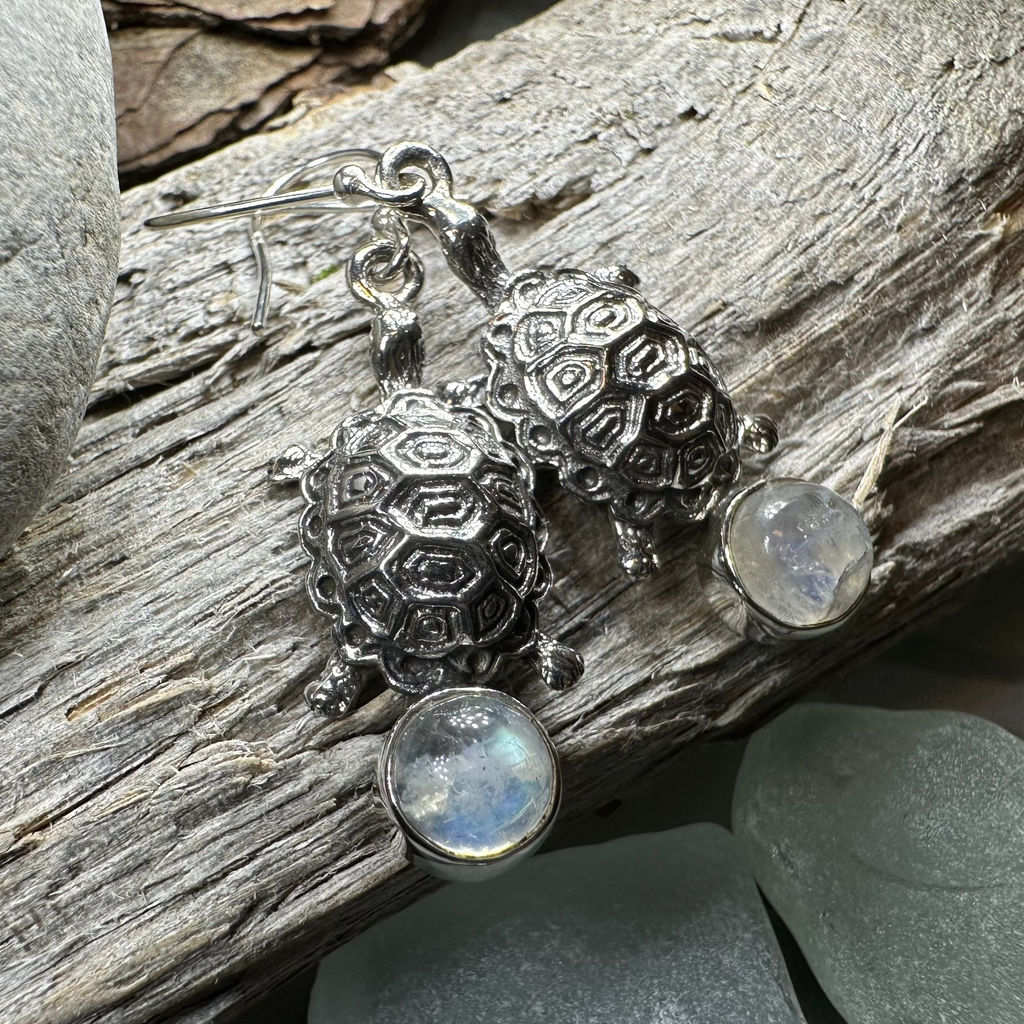 Turtle Moonstone Earrings