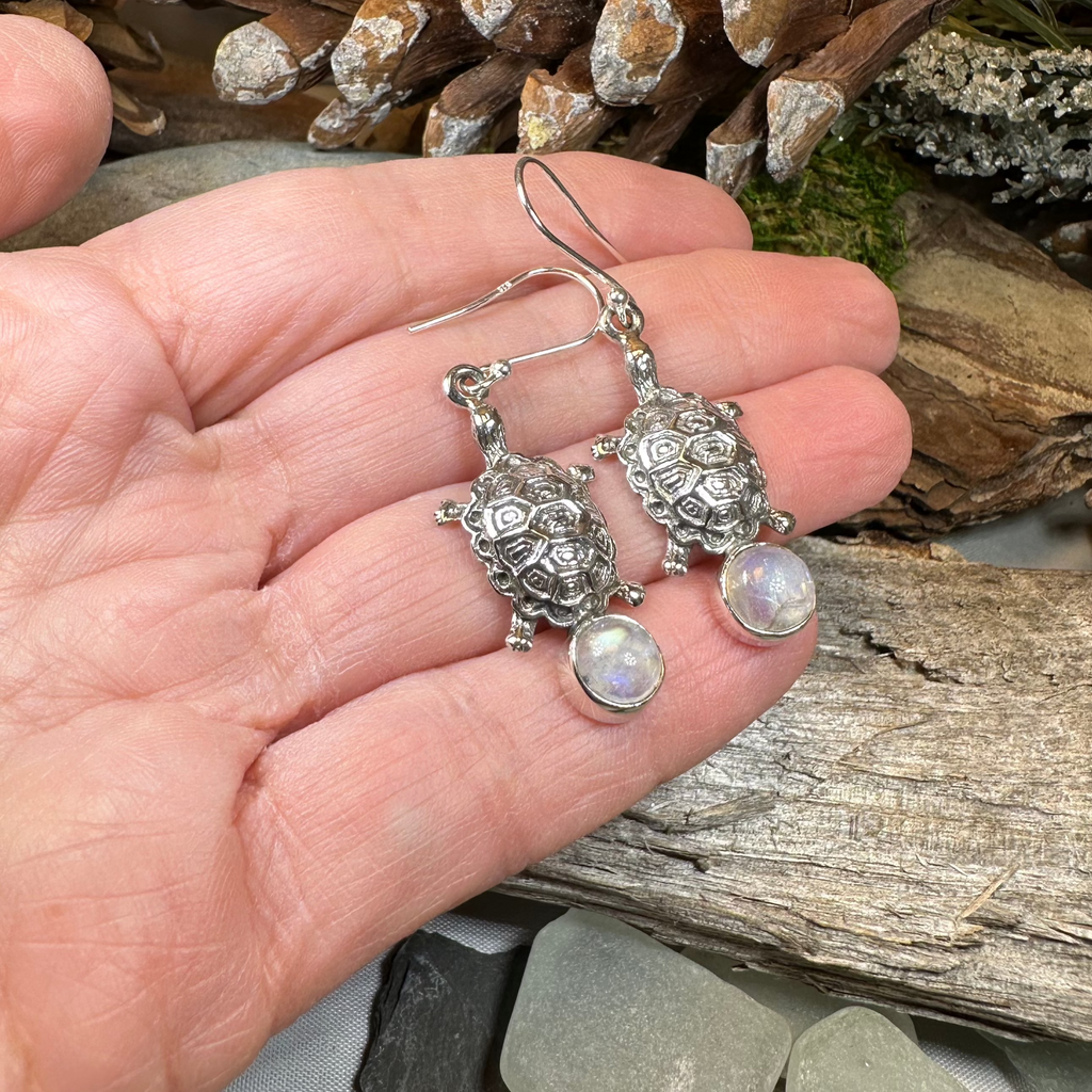 Turtle Moonstone Earrings