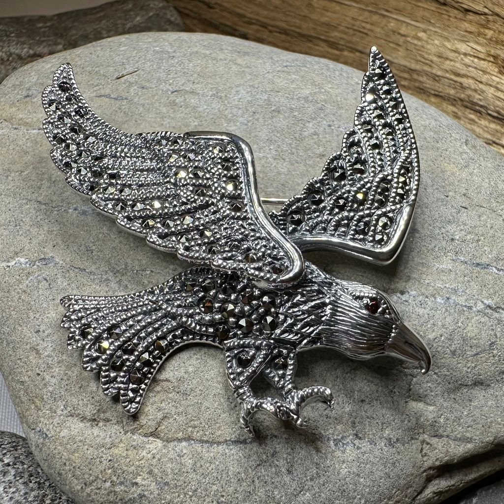 Glorious Marcasite Eagle Necklace & Brooch | Brooch | Wiccan Center