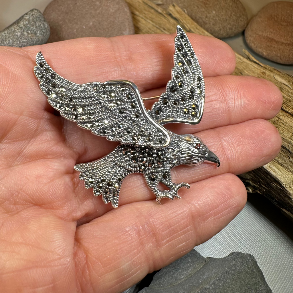 Glorious Marcasite Eagle Necklace & Brooch | Brooch | Wiccan Center