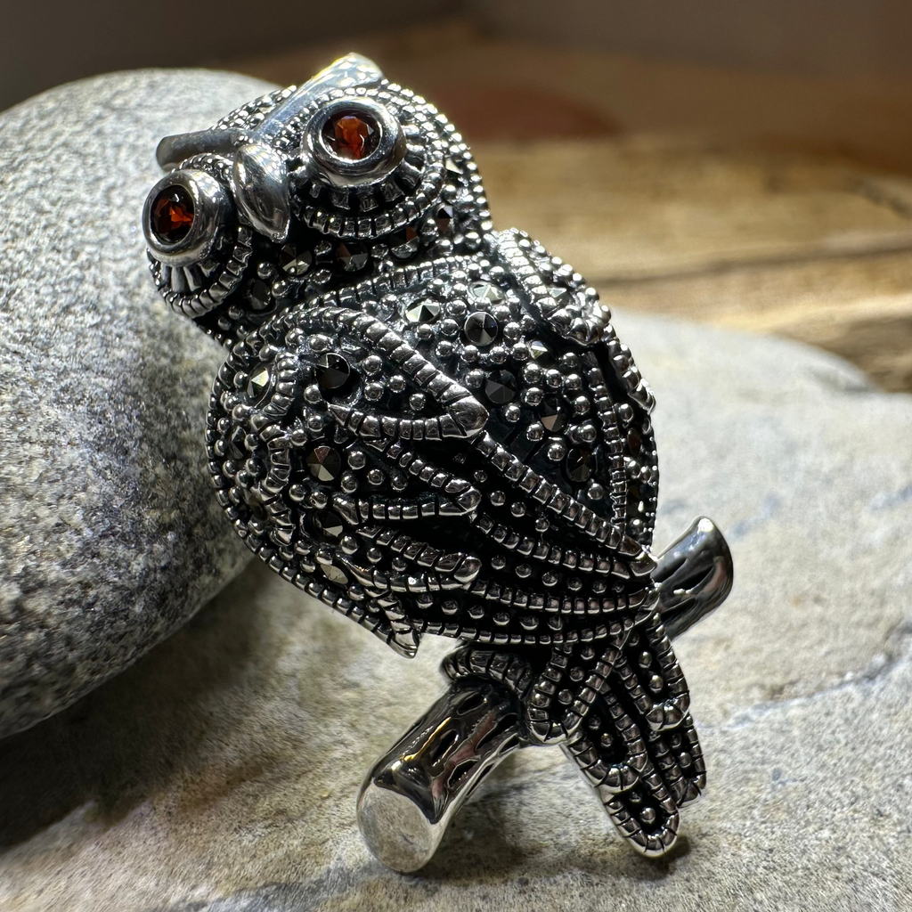 Keena Marcasite Owl Necklace & Brooch | Brooch | Wiccan Center