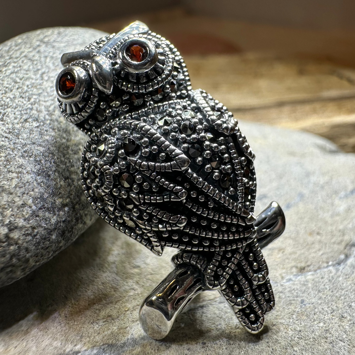 Keena Marcasite Owl Necklace & Brooch | Brooch | Wiccan Center
