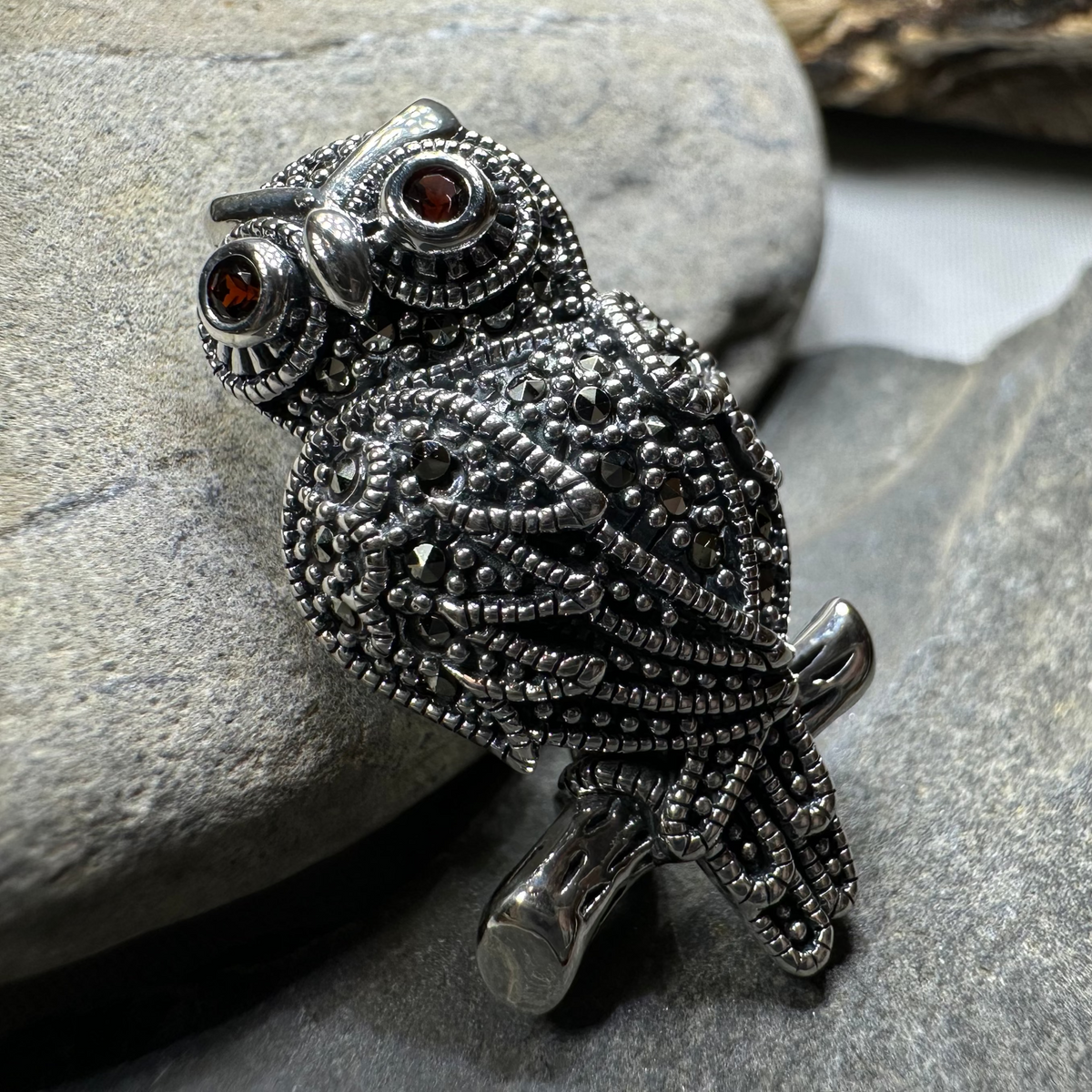 Keena Marcasite Owl Necklace & Brooch | Brooch | Wiccan Center
