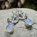 Moonstone Anchor Earrings | Dangle Earrings | Wiccan Center