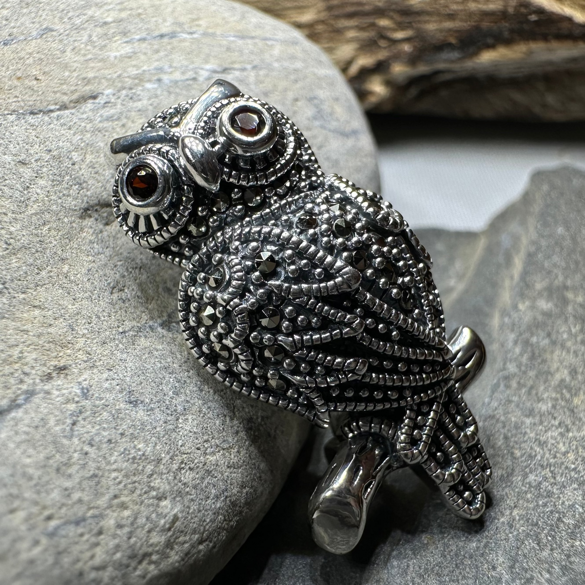 Keena Marcasite Owl Necklace & Brooch | Brooch | Wiccan Center
