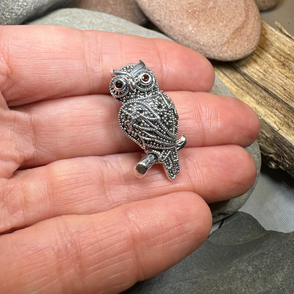 Keena Marcasite Owl Necklace & Brooch | Brooch | Wiccan Center