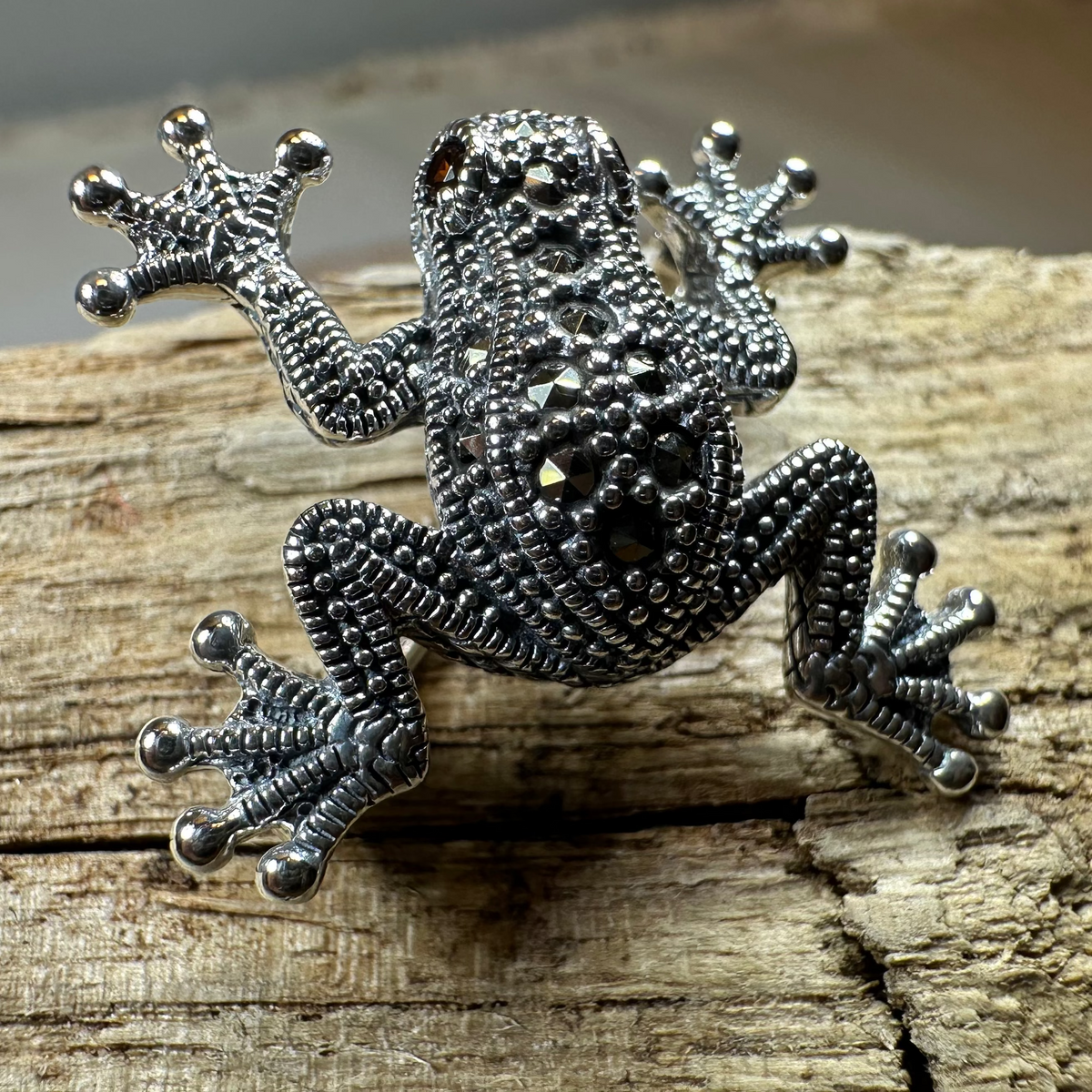 Petite Marcasite Frog Brooch | Brooch | Wiccan Center