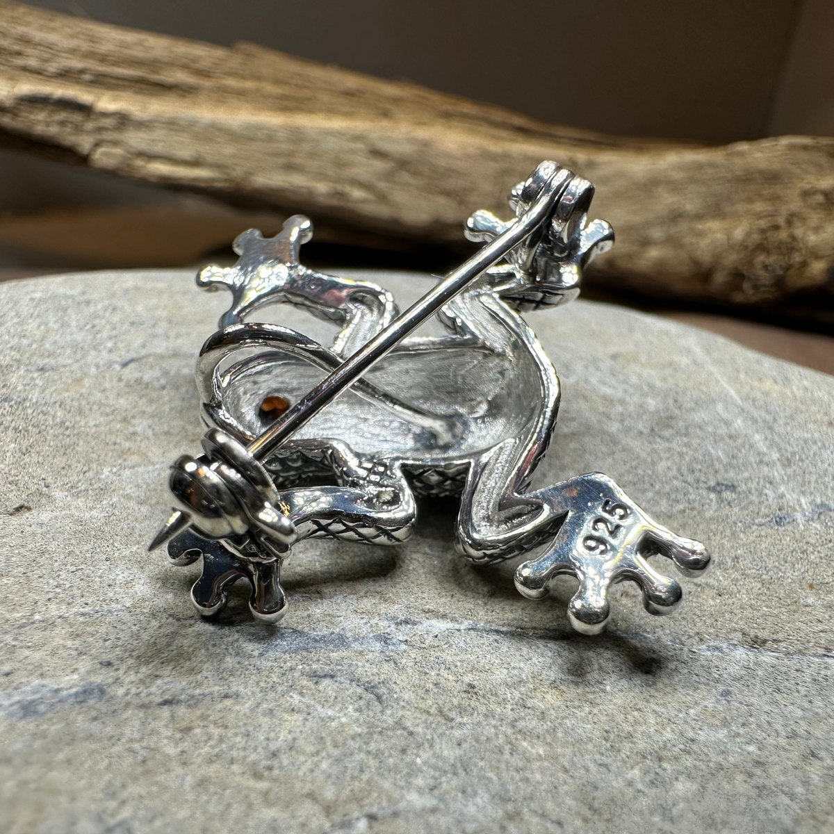 Petite Marcasite Frog Brooch | Brooch | Wiccan Center
