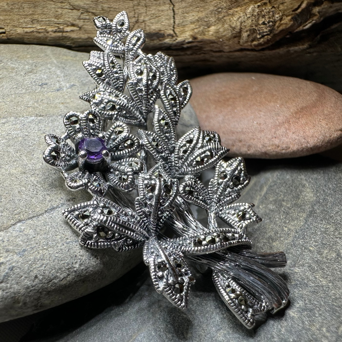 Marcasite Sweet Blossom Brooch | Brooch | Wiccan Center